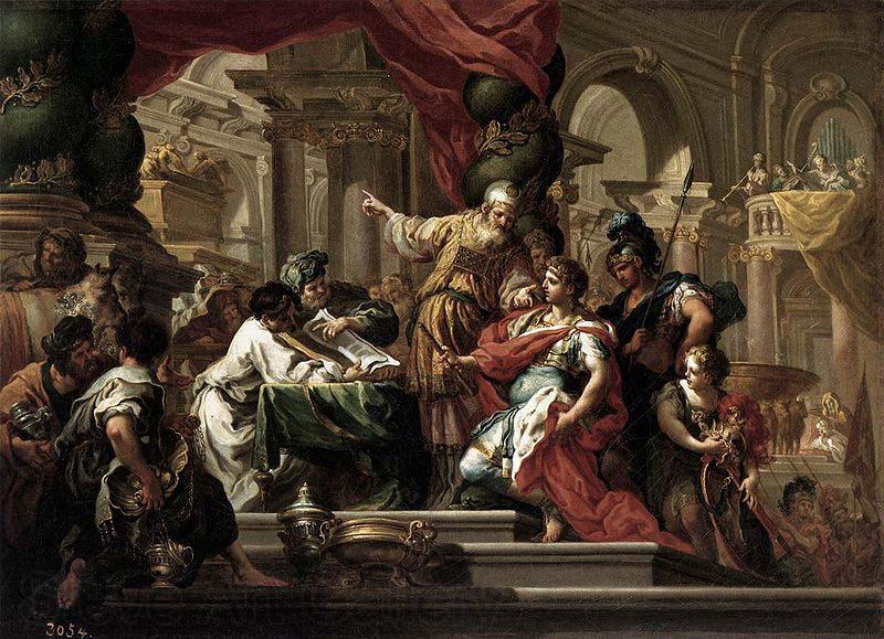 Sebastiano Conca Alexander the Great in the Temple of Jerusalem Norge oil painting art
